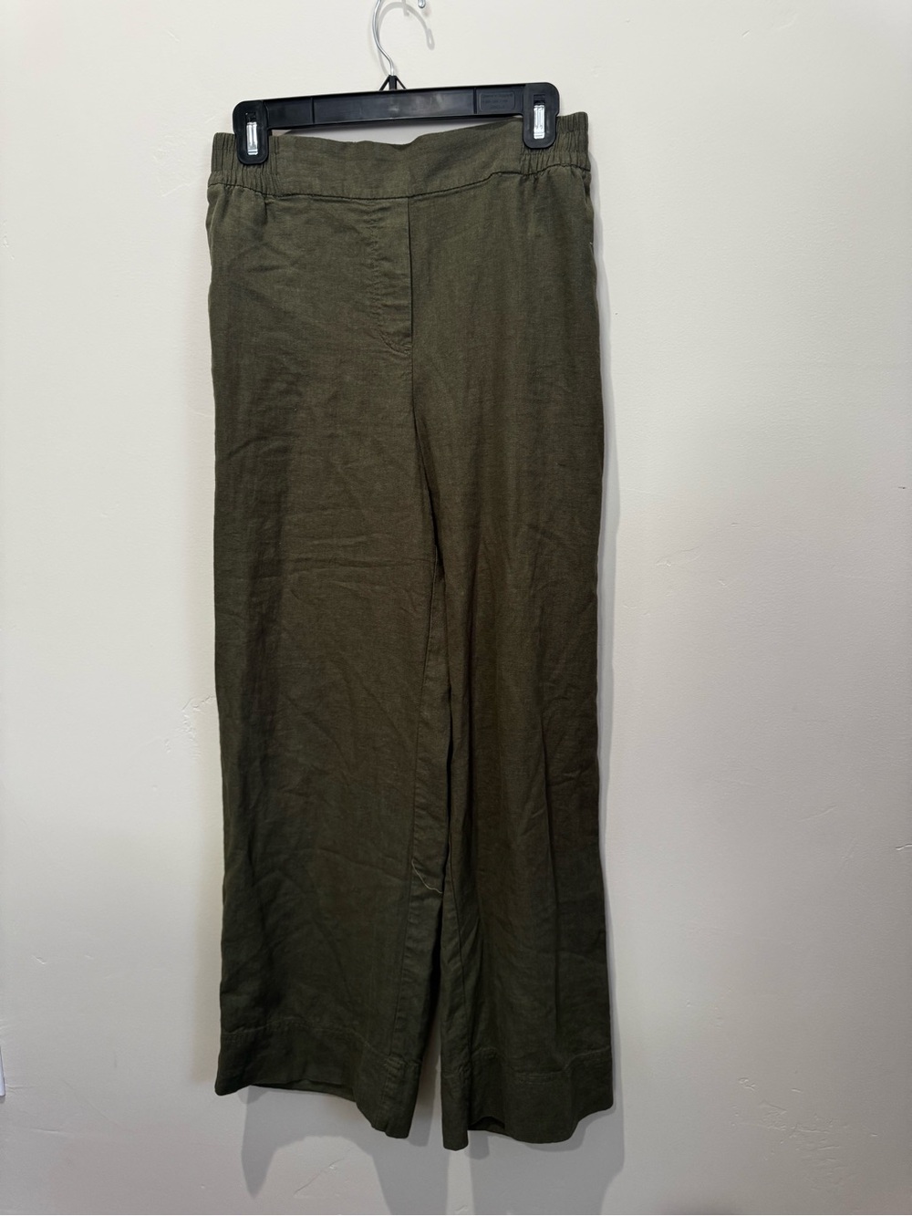 Zara Olive Wide-Leg Women’s Linen Trousers